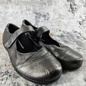 ABEO Abby Mary Jane Comfort Shoes‎ Womens 8 5547 Pewter Metallic Leather Walking